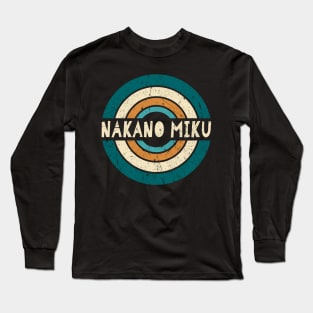 Retro Styles Miku Name Birthday 70s 80s 90s Circle Long Sleeve T-Shirt